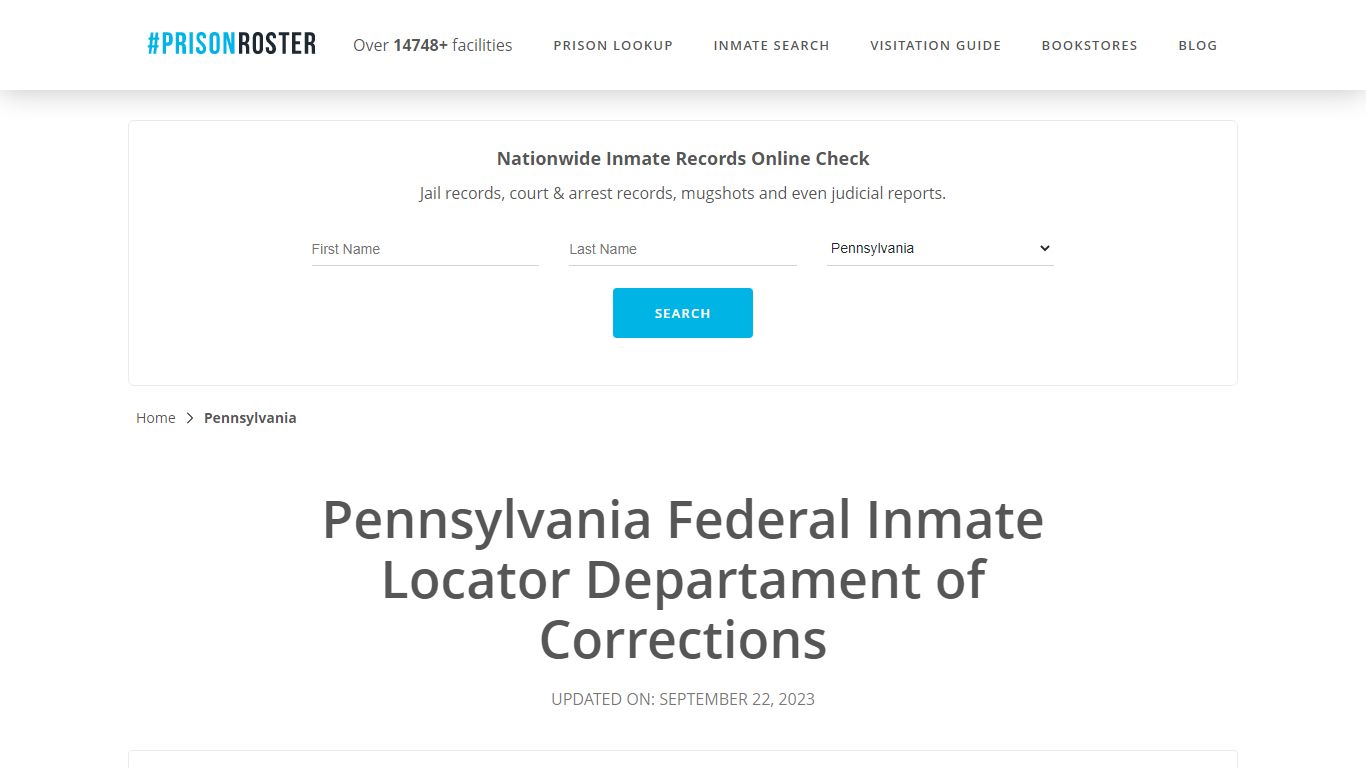 Pennsylvania Federal Inmate Search - Prisonroster